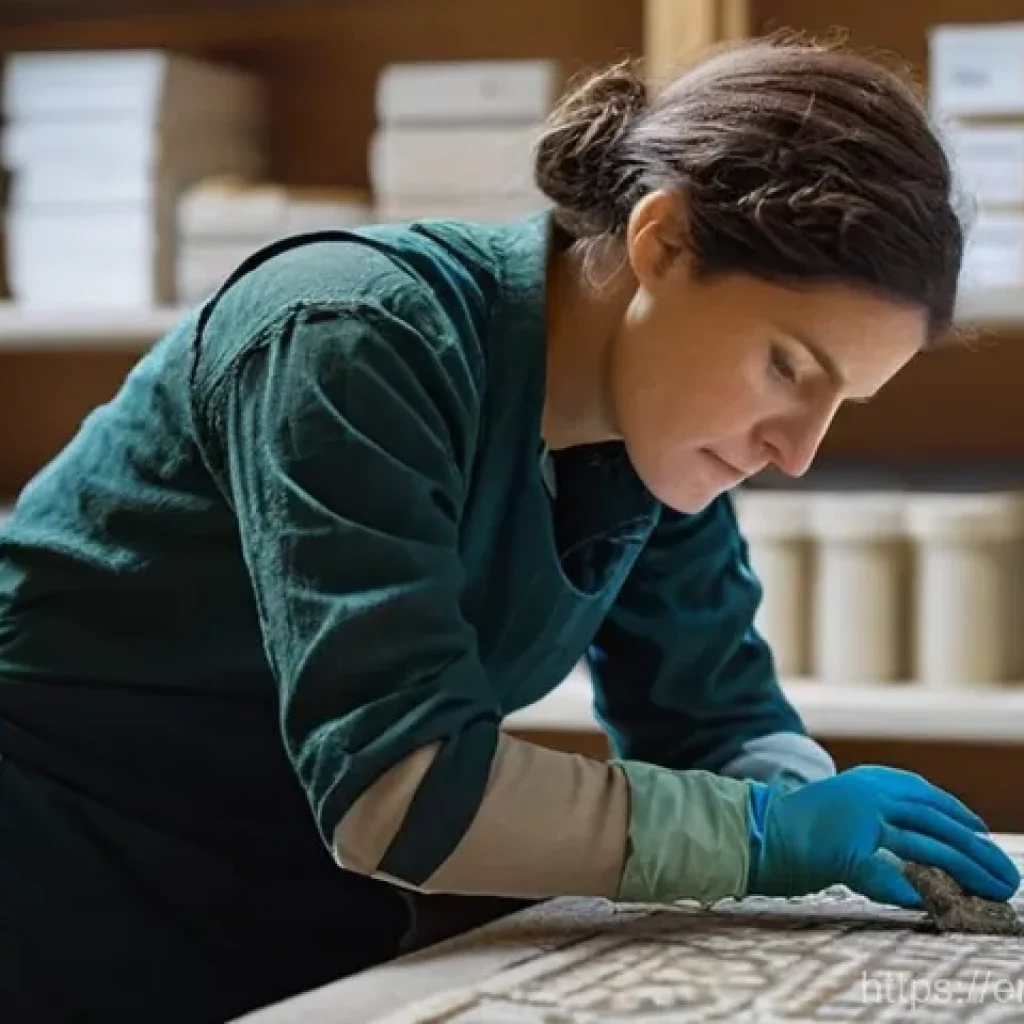 문화재수리 자격증과 다른 자격증 비교 - **A highly detailed portrait of a focused archaeologist or heritage conservator, mid-restoration of ...