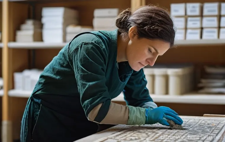 문화재수리 자격증과 다른 자격증 비교 - **A highly detailed portrait of a focused archaeologist or heritage conservator, mid-restoration of ...